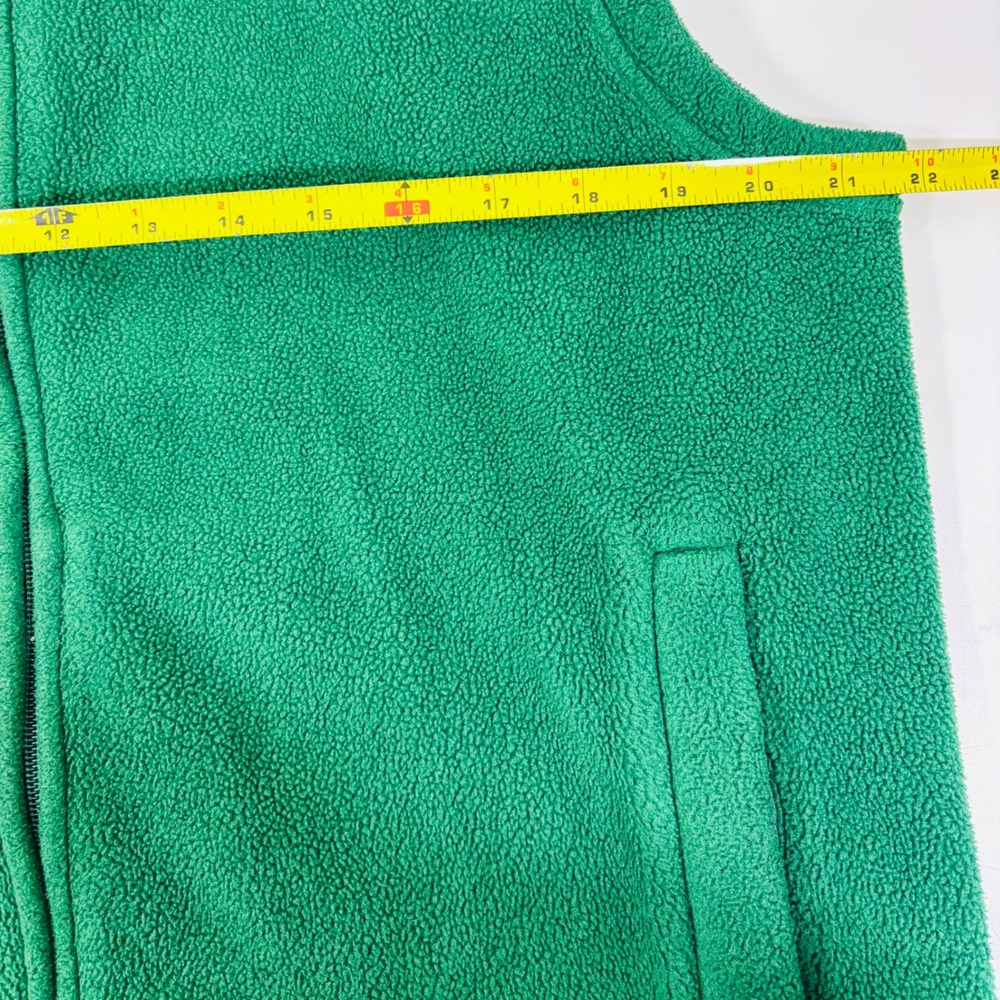 Polo Ralph Lauren Green Fleece Vest Men's Size M Full Zip Pony Logo Side Pockets - Picture 7 of 9